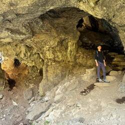 Back up through the caves