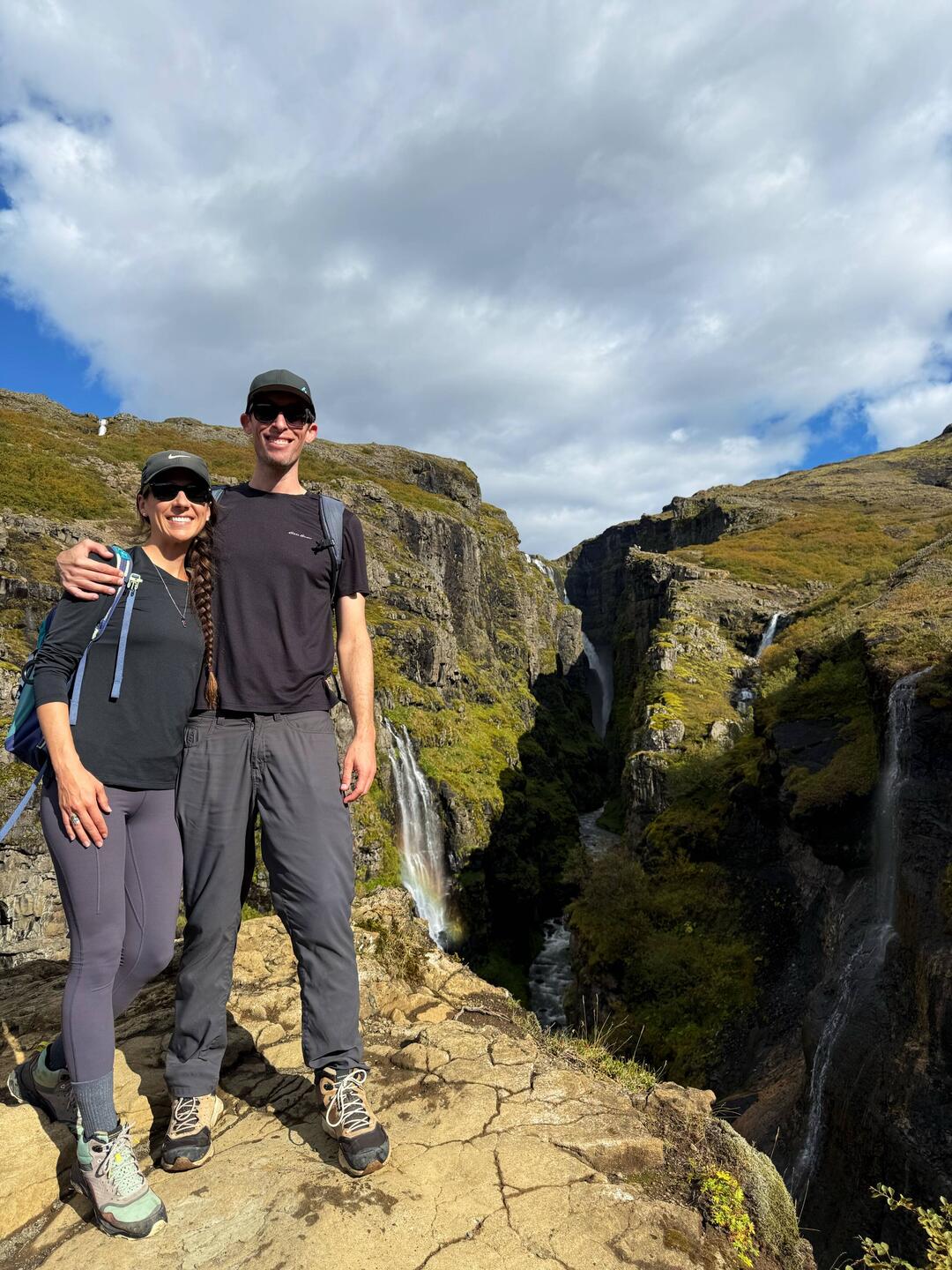 Glymur waterfall behind us