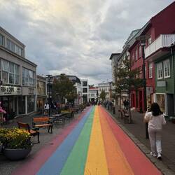 The other direction on the rainbow street