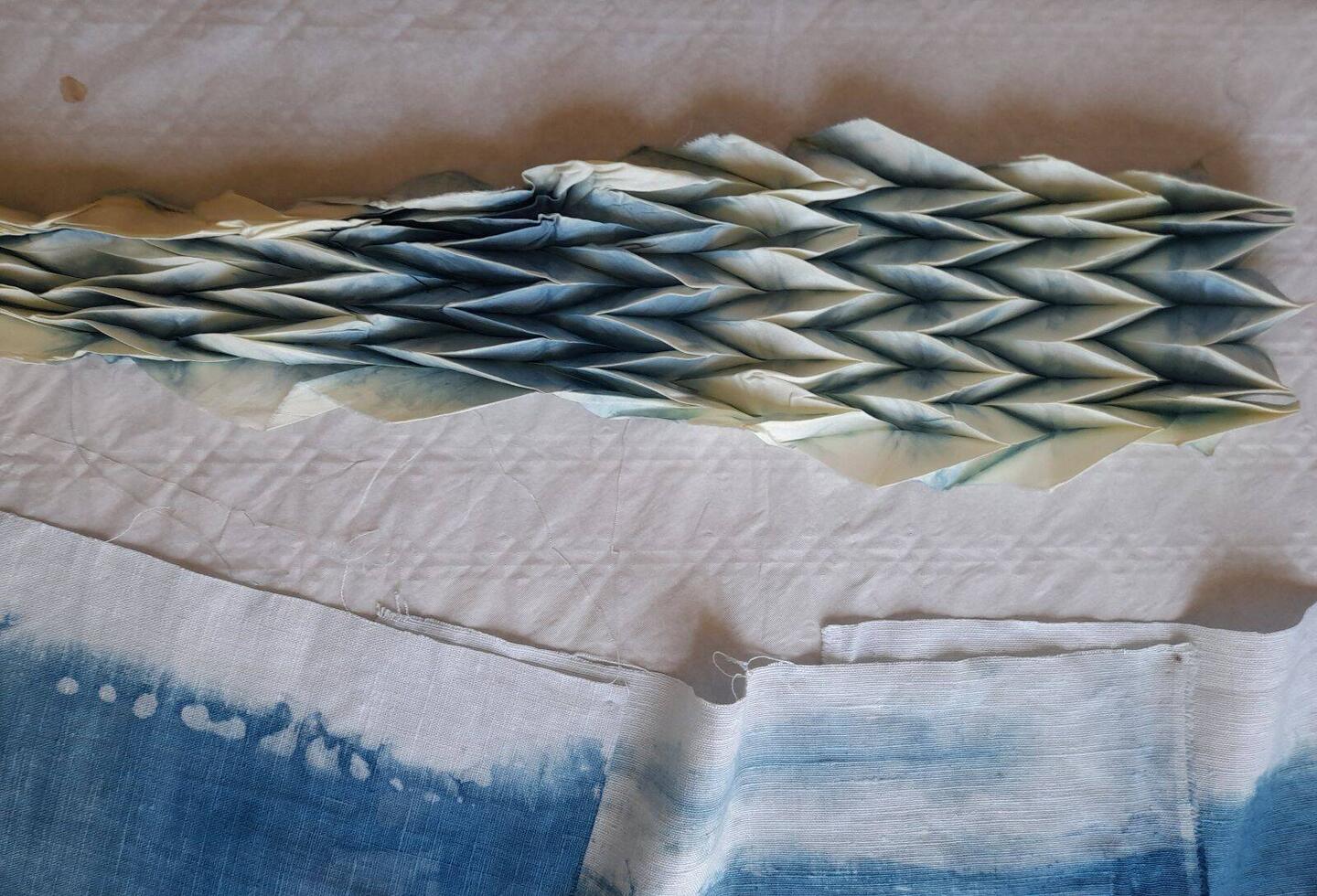Silk, fold, indigo