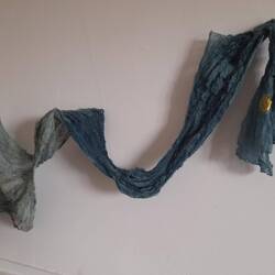 Silk organza pleat & indigo dye & stitch