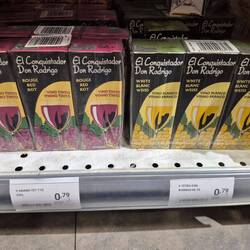 Wine juice box at the supermarket