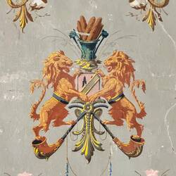 The smoking room had tailor made wallpaper