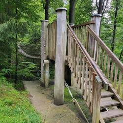 Die Hängebrücke bei Kühhude.