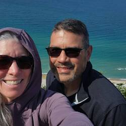 Top of the dunes with Lake Michigan in the background.