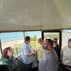 The top level where the light rotated is very small and was hot and tight with the tour visitors