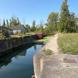 The lock area. And old buildings above.