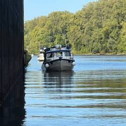 C-Otter and Mystery Girl following us into the lock.