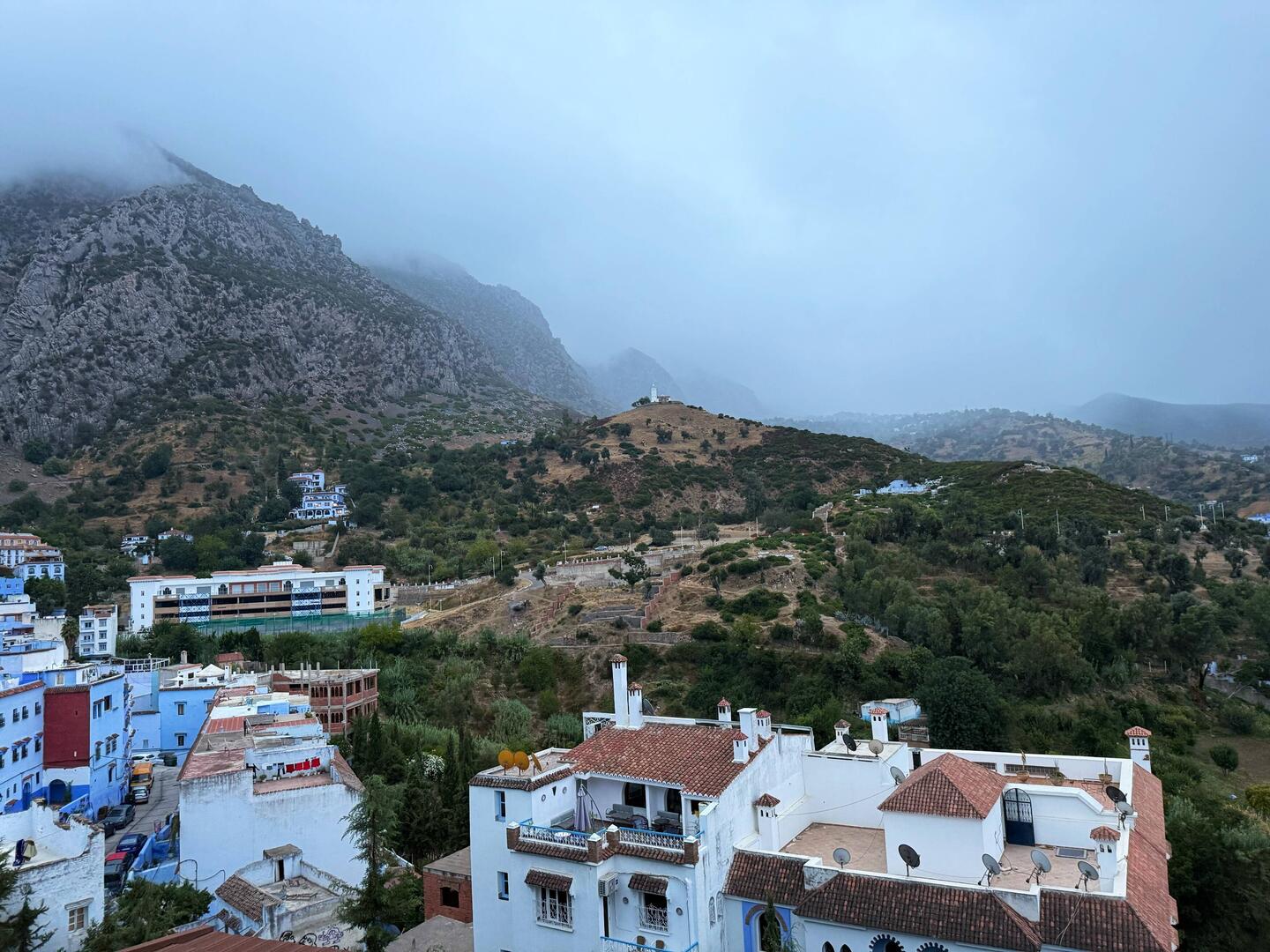 Morning in Chefchaouen. The white building on the hill is the mosque we walked up to yesterday