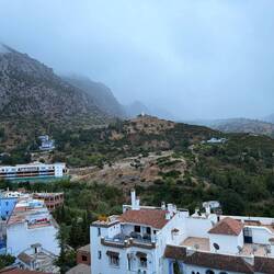 Morning in Chefchaouen. The white building on the hill is the mosque we walked up to yesterday