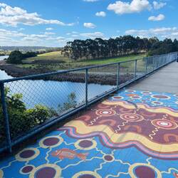 Crossing the Nicholson River on the former rail bridge