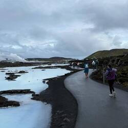 Walking to the Blue Lagoon's entrance