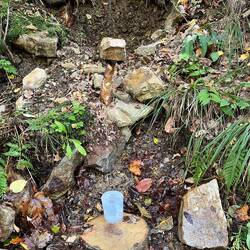 Die Quelle war genau zur richtigen Zeit am Wegesrand - mein Wasser war gerade leer.