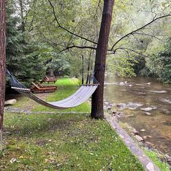 Hängematte im Garten meiner Pension
