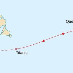 Die Route der Titanic. In Belfast lief sie vom Stapel