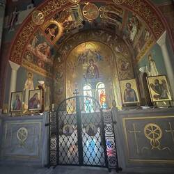 Incredible iconostasis (screen bearing icons) and art