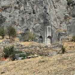 Niche carved into the mountain side
