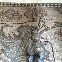 Mosaic floor depicting Paul's journey