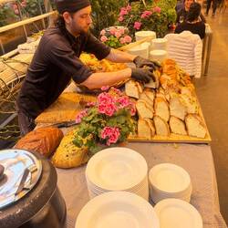Lunch was at the hydroponic tomato farm. Delicious vats of tomato soup + mountain of home baked.