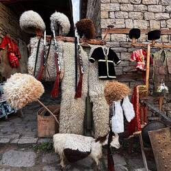 Note the taxidermied goat