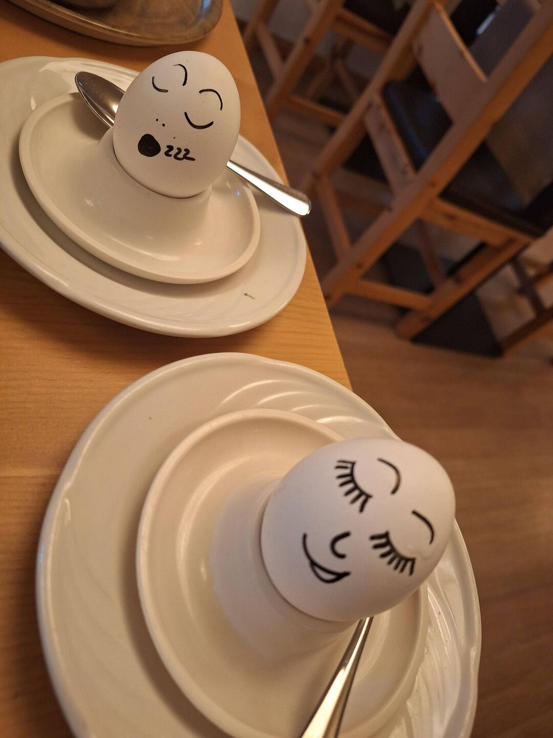 Unsere Frühstückseier, sehen jeden morgen anders aus