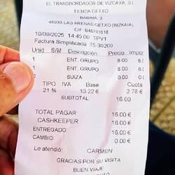 Esto es lo que costó el trayecto en la Góndola- Ferry y subir en ascensor gástalo mas alto