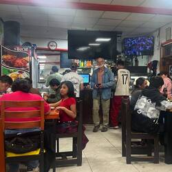 Dinner at the local busy rotisserie