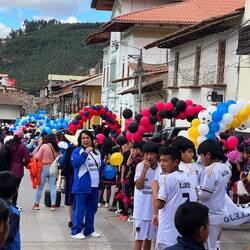 Childrens parade in Huamachuco