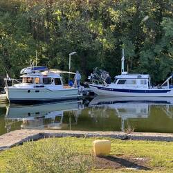 I just got the bikes back on the bow with Bill's help.