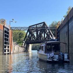 Mystery Girl leaving the lock.