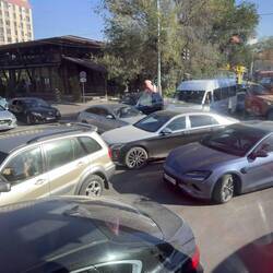 Verkehrschaos in Bishkek