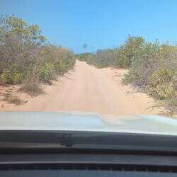 The sandy one lane, two-way road to the pearl farm - 4WD rqmt is no joke