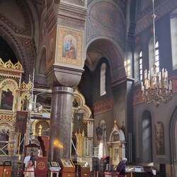 Inside the Russian orthodox Cathedral