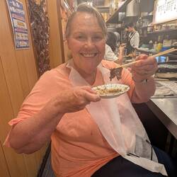 Haven't seen a knife or fork in Osaka!