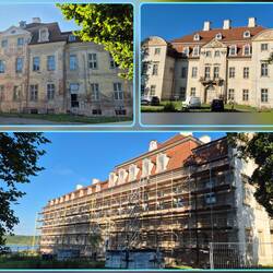 Schloß Ivenack mit länger währenden Bauarbeiten