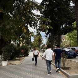 Downtown Sheki, population about 70,000