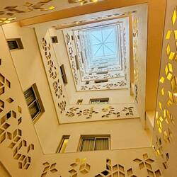 View up from our hotel room door