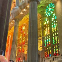 The sunset stun glass windows