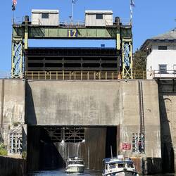 C-Otter and Mystery Girl departing lock 17