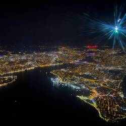 Ähnliche Perspektive wie auf dem Hinflug: Istanbul und der Bosporus