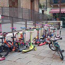 School parking lot across from our local coffee shop