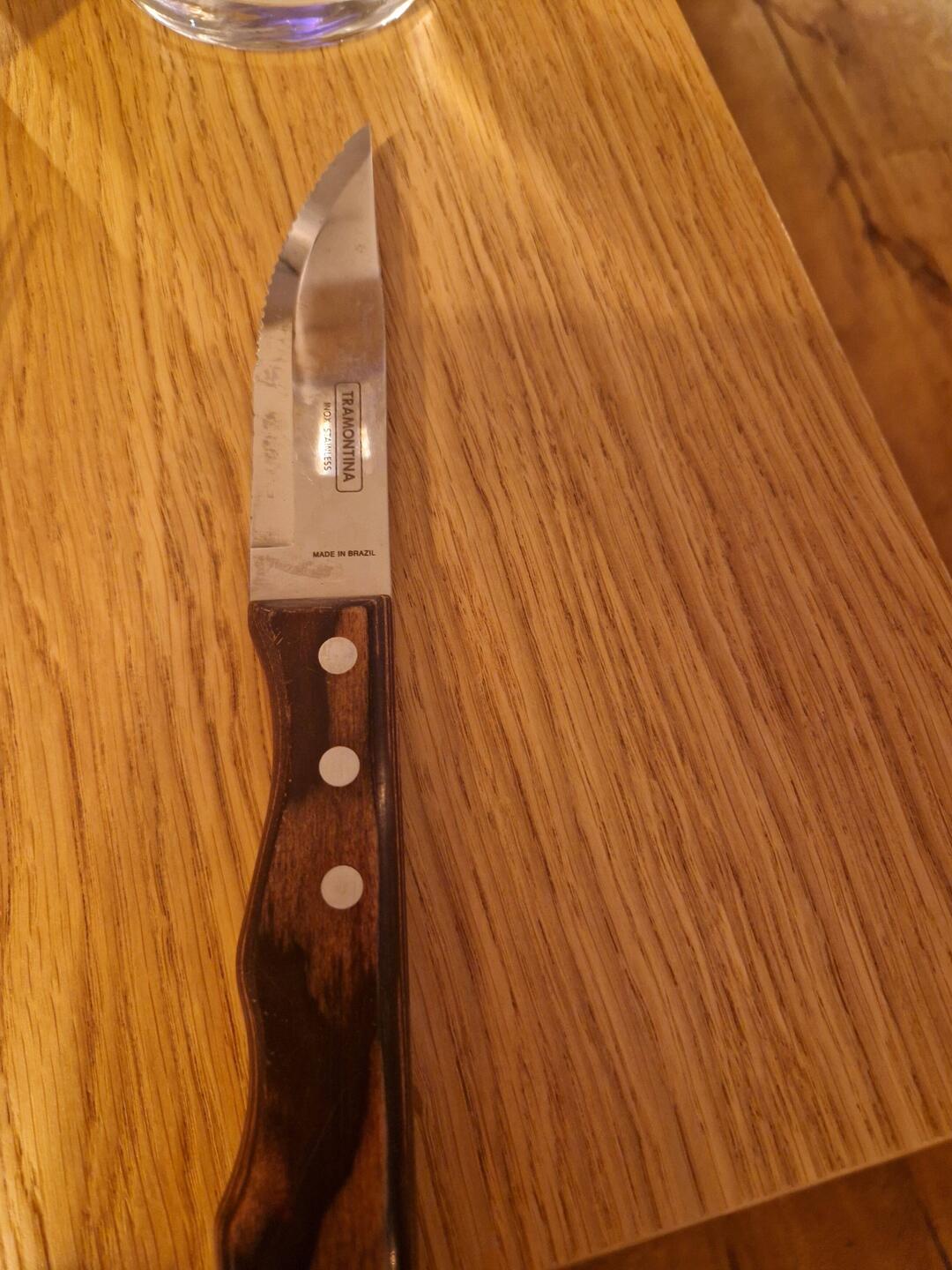 The massive knife for my steak ,actually too hard to ur
