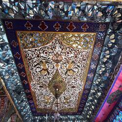 The ceiling was painted to mirror the carpet that would have been on the floor