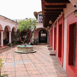 A colonial courtyard.