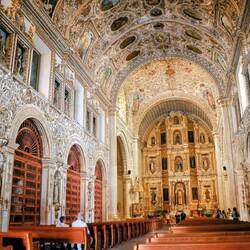 Interior of Oaxaca Cathedral in Neoclassical style. 