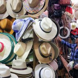 Hats in the central market.