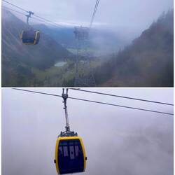 Im Tal noch klar, weiter oben 🚠 im Nebel