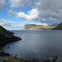 The ocean view from Tjørnuvík, check out the sea stacks