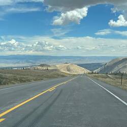 Commencing the 7% descent down off the Snowy Range, Libby Flats plateau. Looking east.