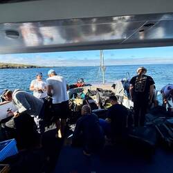 Auf so einem riesigen Boot, läuft das Fertigmachen wesentlich entspannter ab